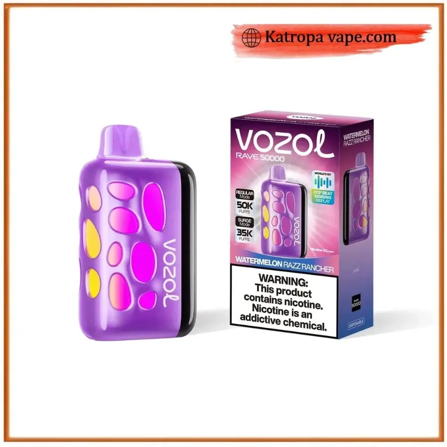 Vozol Rave 50,000 Puffs  – Watermelon Razz Rancher