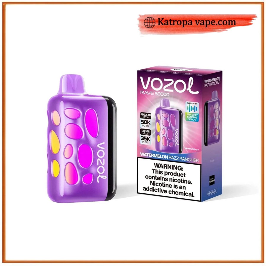 Vozol Rave 50,000 Puffs  – Watermelon Razz Rancher