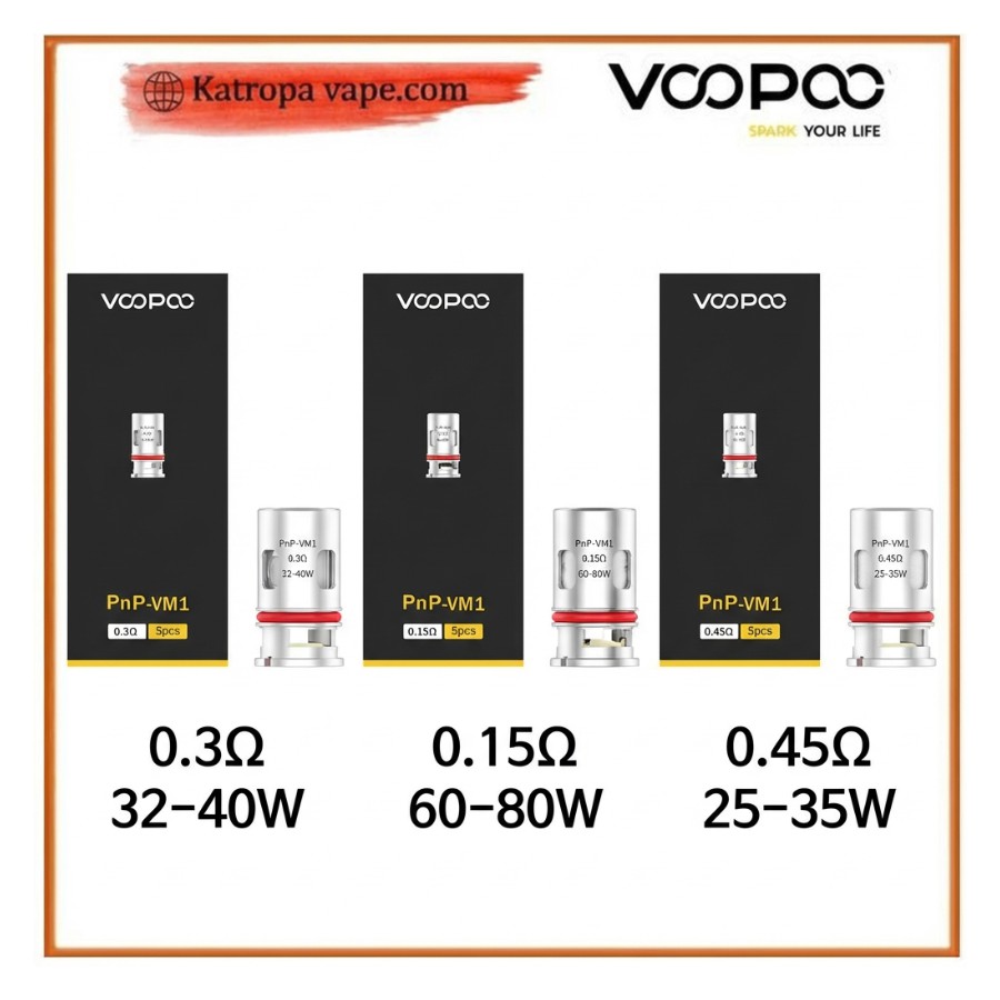 VOOPOO PnP‑VM1 Coil – 0.15Ω / 0.3Ω / 0.45Ω