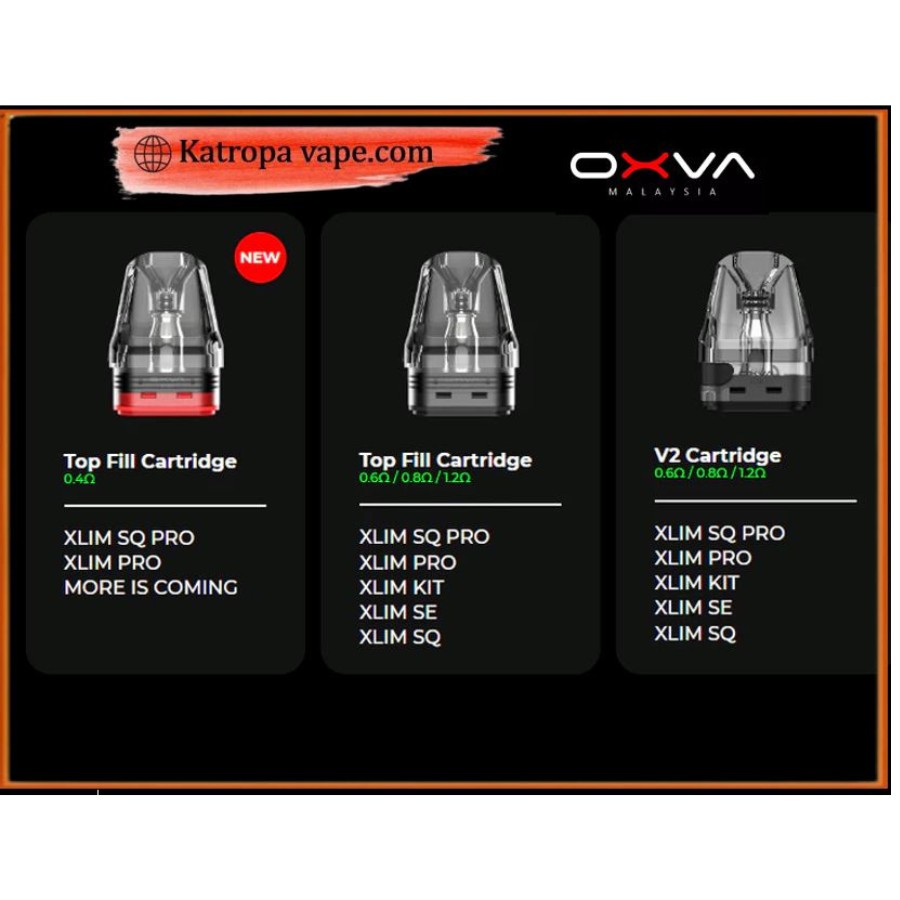 OXVA Xlim Replacement Pods 0.4Ω / 0.6Ω / 0.8Ω / 1.2Ω