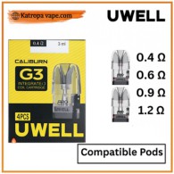 Uwell Caliburn G3 Replacement Pods 3 ml – 0.4Ω / 0.6Ω / 0.9Ω / 1.2Ω