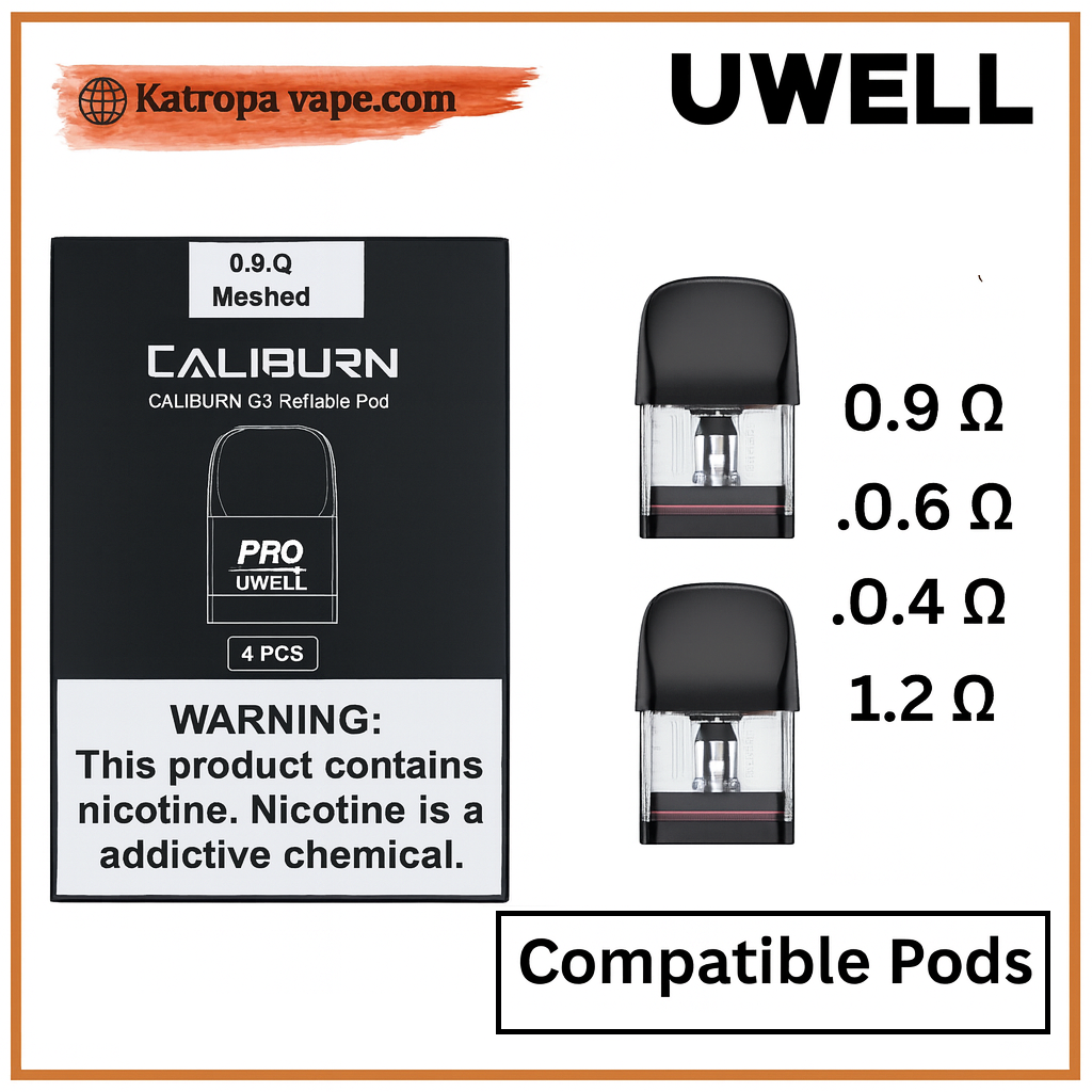 Uwell Caliburn Replacement  0.9Ω 2 ml(pods)