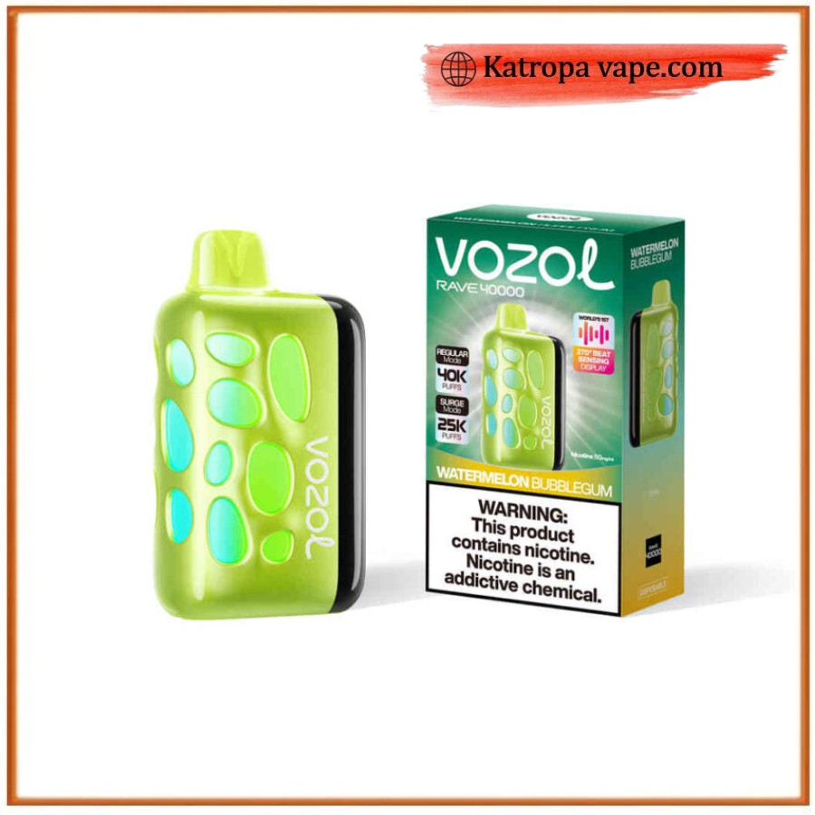 Vozol Rave 50,000 Puffs  – Watermelon Bubble Gum