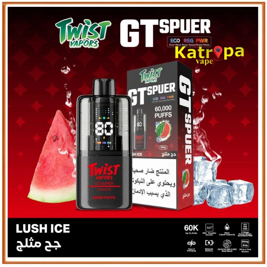 Twist Vapors GT Super Disposable 60 Puffs – Lush Ice